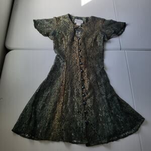 Fairy Grunge Whimsigoth DBY Ltd Dress Juniors 3 Green Lace Corset Party Formal